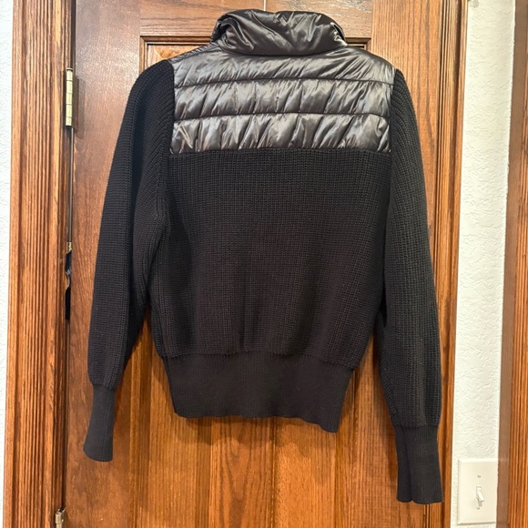Varley $228 Daines Half-Zip Combination Knit Quilted Pullover Black S P2P 19-21” - Picture 15 of 16